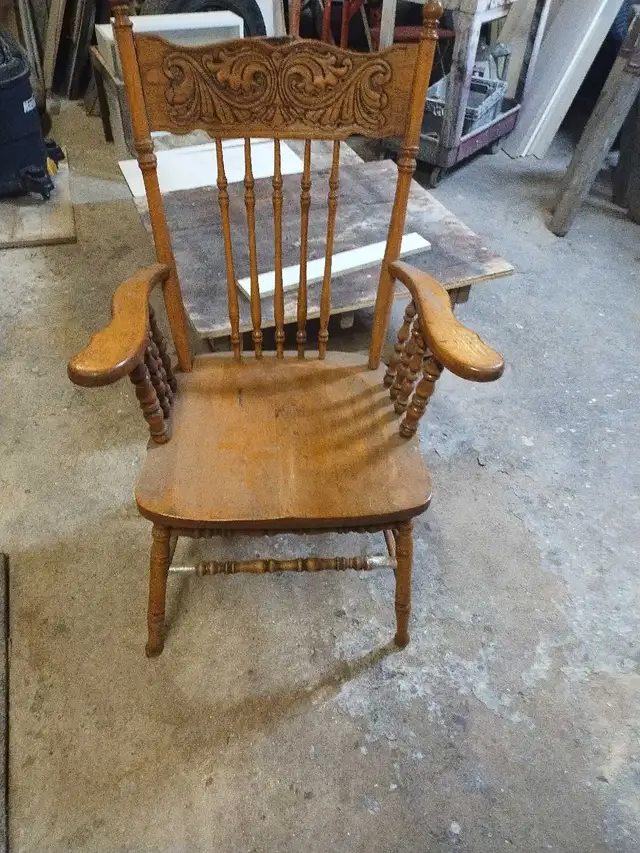 vintage press back arm chair (1) - Photo 2
