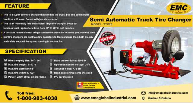 Truck Tire Changer – Semi Automatic, Strong & Reliable