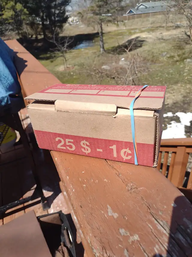 Unsearched box of Canadian and American pennies 2,500 pennies - Photo 3