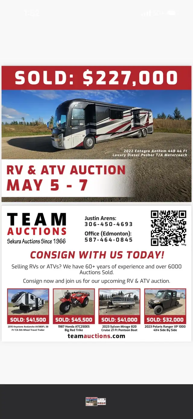 Massive Western Canada RV and ATV Auction