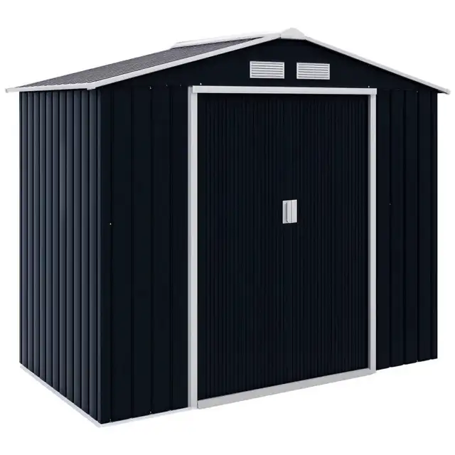 7'x 4'x 6' Garden Tool Shed Metal Storage Shed w/ Foundation Kit - Photo 2