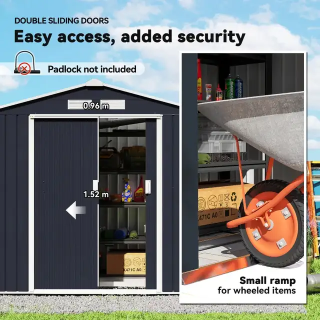 7'x 4'x 6' Garden Tool Shed Metal Storage Shed w/ Foundation Kit - Photo 5