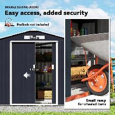 7'x 4'x 6' Garden Tool Shed Metal Storage Shed w/ Foundation Kit - Photo 5