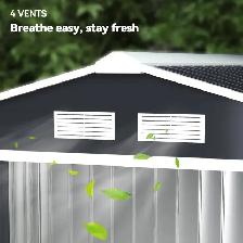 7'x 4'x 6' Garden Tool Shed Metal Storage Shed w/ Foundation Kit - Photo 9