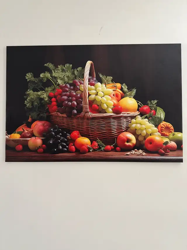 Framed fresh fruit artwork
