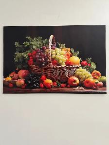 Framed fresh fruit artwork