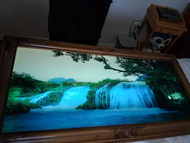 Waterfall picture light up with sound effects