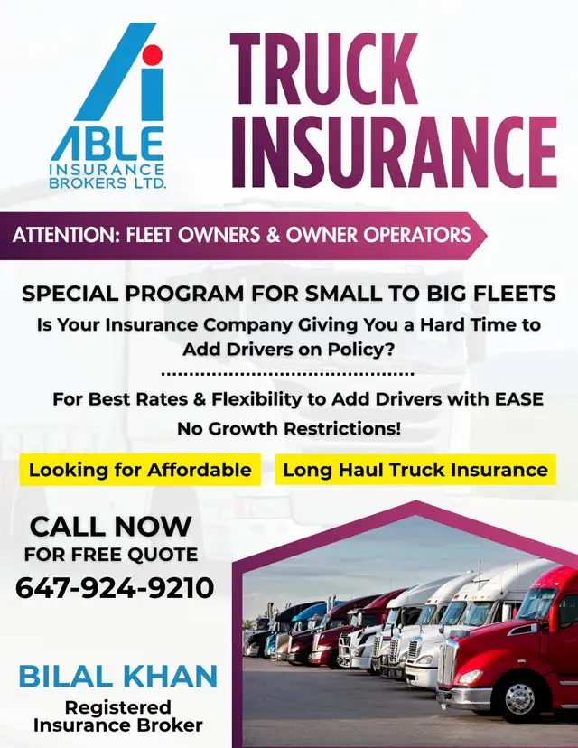 Fleet Insurance - Long/Short Haul Semi - Straight Trucks/Vans
