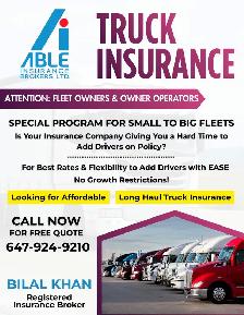 Fleet Insurance - Long/Short Haul Semi - Straight Trucks/Vans