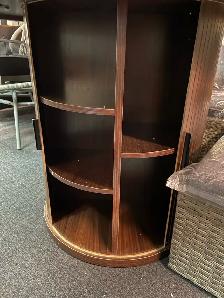 47’ Wooden Round Dining Table w/ Wood Strip Base & 2-Layer Stor - Photo 10