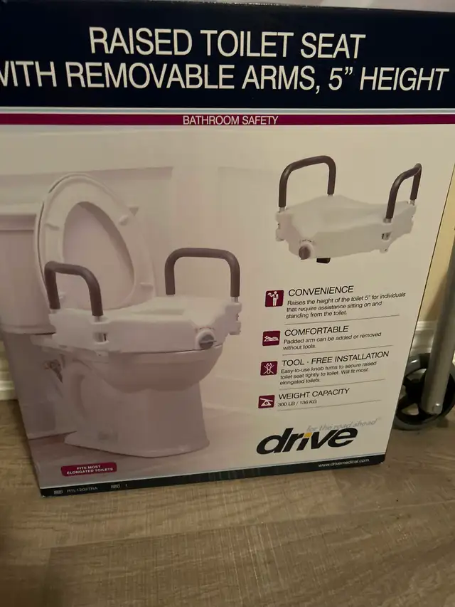 Walker/Raised Toilet Seat/Cane for Post Hip Replacement Surgery