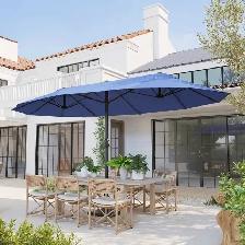 15ft Double-sided Patio Umbrella with Twin Canopy (4 Colors) - Photo 3