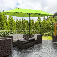 15ft Double-sided Patio Umbrella with Twin Canopy (4 Colors) - Photo 5