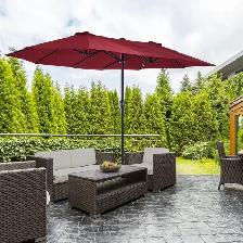 15ft Double-sided Patio Umbrella with Twin Canopy (4 Colors) - Photo 7