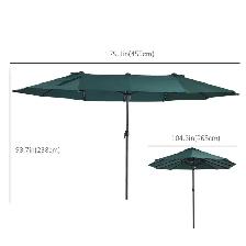 15ft Double-sided Patio Umbrella with Twin Canopy (4 Colors) - Photo 9