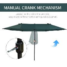 15ft Double-sided Patio Umbrella with Twin Canopy (4 Colors) - Photo 10