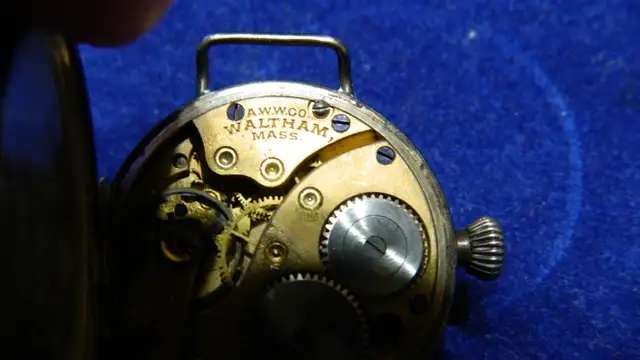 Rare WW1 (1914-1918) Montre de Tranché Waltham Sterling Original - Photo 3
