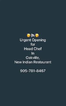 Hiring Head Chef