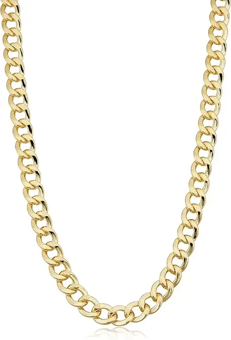 NOT SOLID New GOLD FILLED 9mm 24'' Curb link Chain 57g 30 yrs du