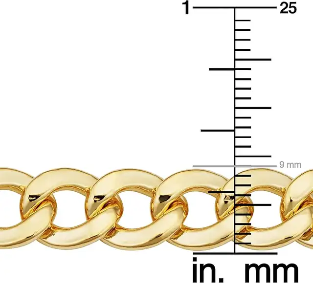 NOT SOLID New GOLD FILLED 9mm 24'' Curb link Chain 57g 30 yrs du - Photo 2