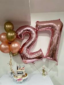 27th Birthday cake, balloons bouquet - Photo 4