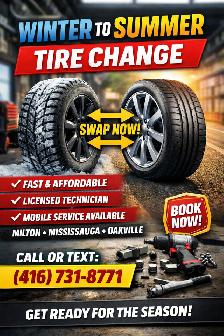 Fast mobile tire swap - licensed tech/ no waiting at busy shops