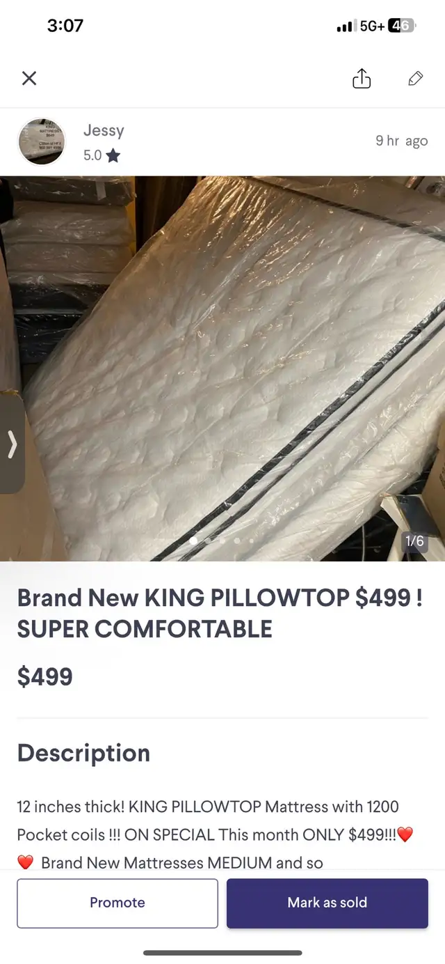 Brand New KING PILLOWTOP Mattresses $499 Platform $99 - Photo 9