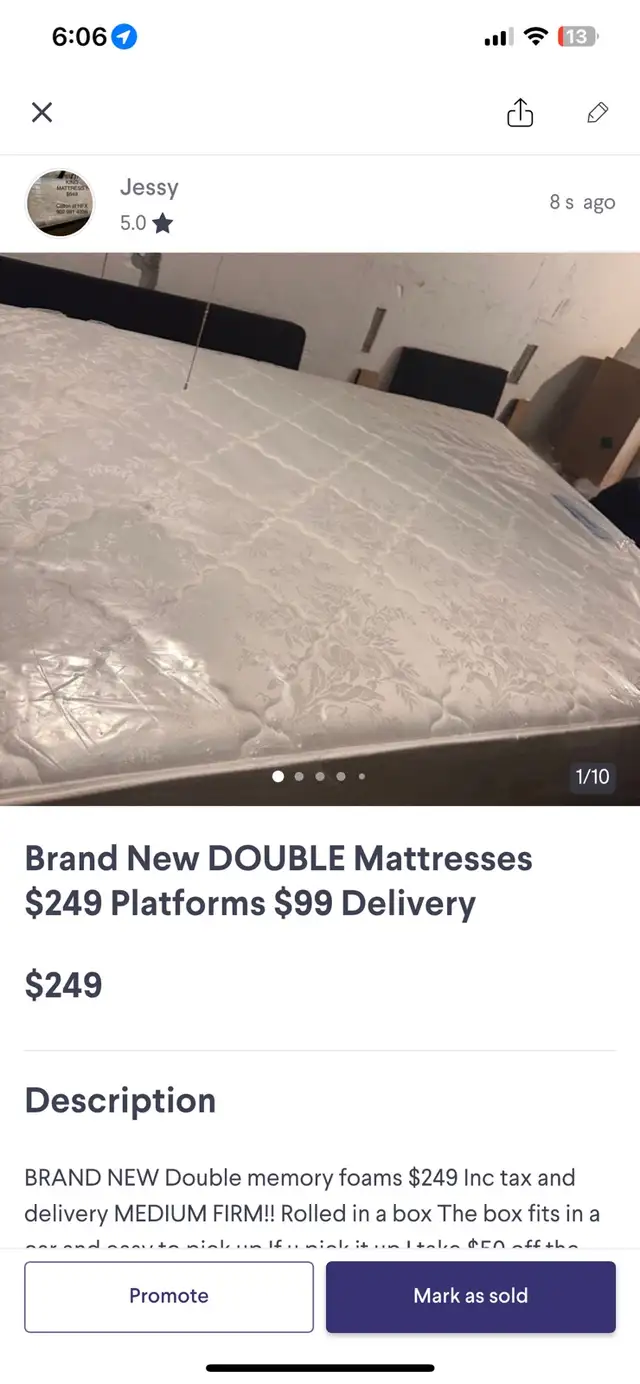 Brand New DOUBLE Mattress (12 inch) FREE DELIVERY - Photo 4