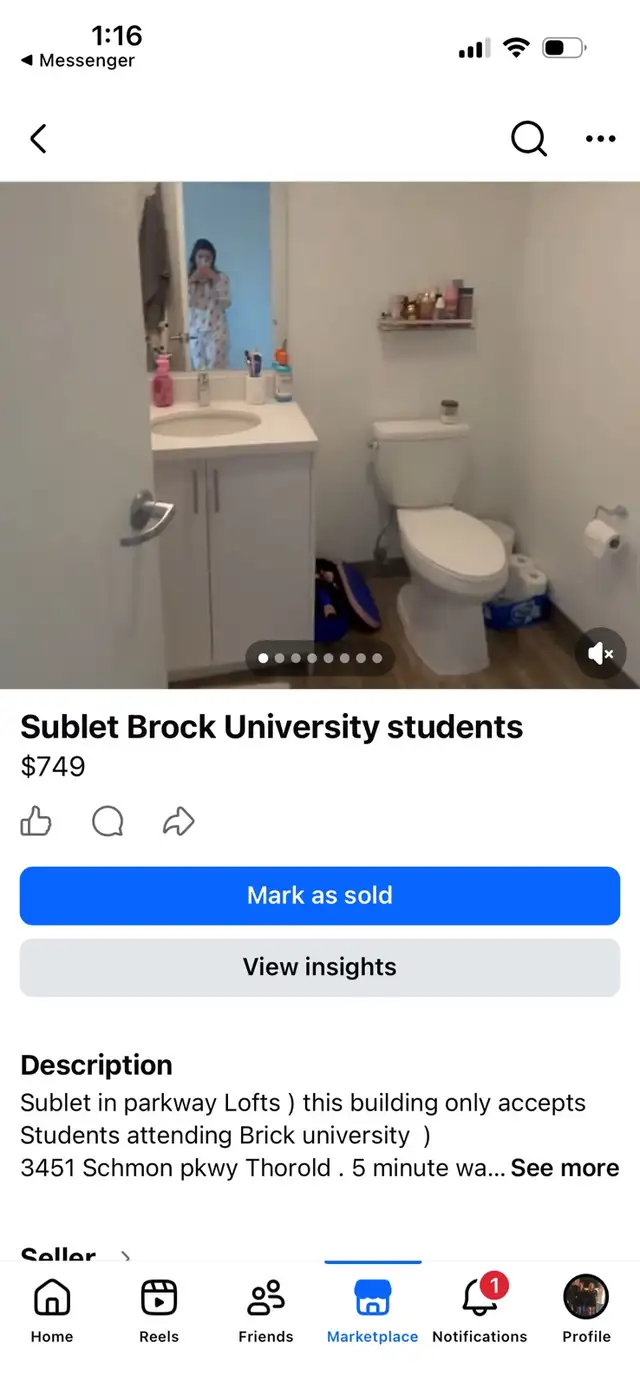 apartment lease take over Parkway lofts Brock university