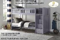 MIKES HAS NEW SINGLE/SINGLE GREY STAIRWAY BUNKS $1299