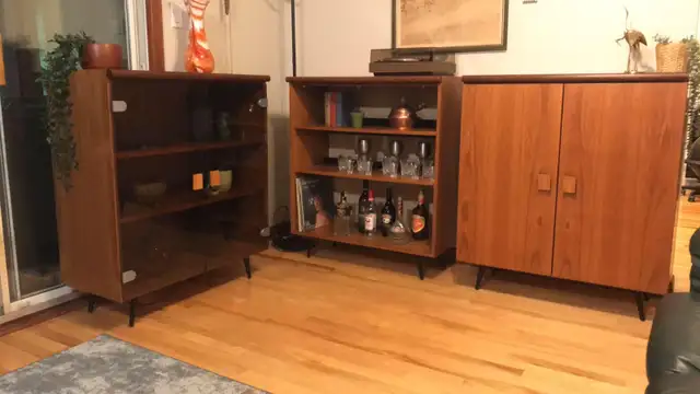 Mid century. TEAK TECK. Crédence, buffet disque vinyle, bar - Photo 9