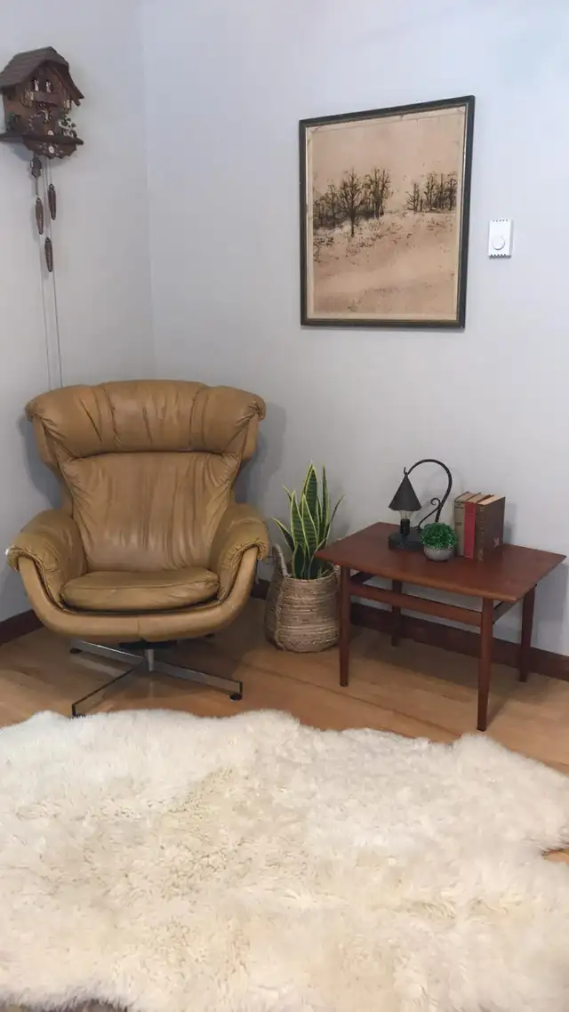 Mid century. TEAK TECK Table d'appoint / Fauteuil pivotant vinta - Photo 2