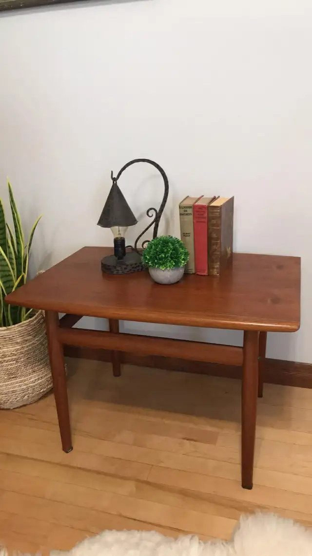 Mid century. TEAK TECK Table d'appoint / Fauteuil pivotant vinta - Photo 5