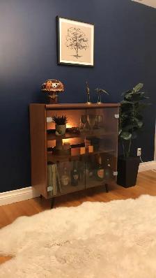 Mid century. TEAK TECK. Buffet, console, bahut disques vinyles,