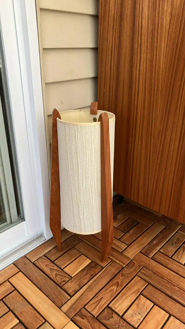 Mid century. TEAK TECK. Lampe / Crédence, buffet disque vinyle, - Photo 5