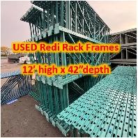 12' High x 42' USED REDIRACK Upright Frames Pallet Racking