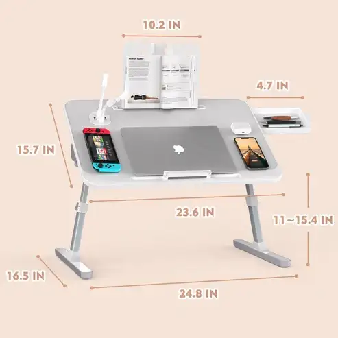 Brand New Foldable Lap Desk with Charging Port & Book Stand $59 - Photo 2