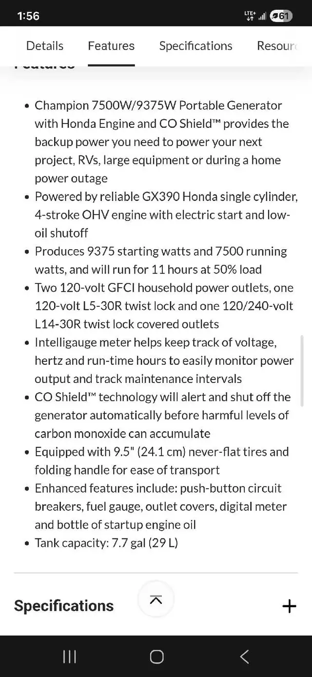 Champion/HONDA Generator - Photo 4