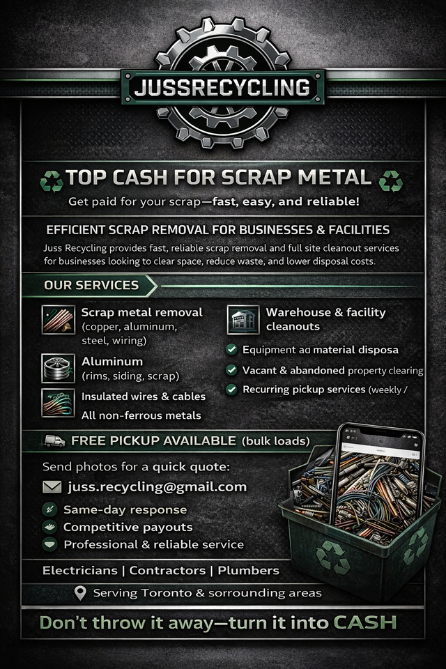 ♻️JUSS RECYCLING — TOP CASH FOR SCRAP METAL ♻️