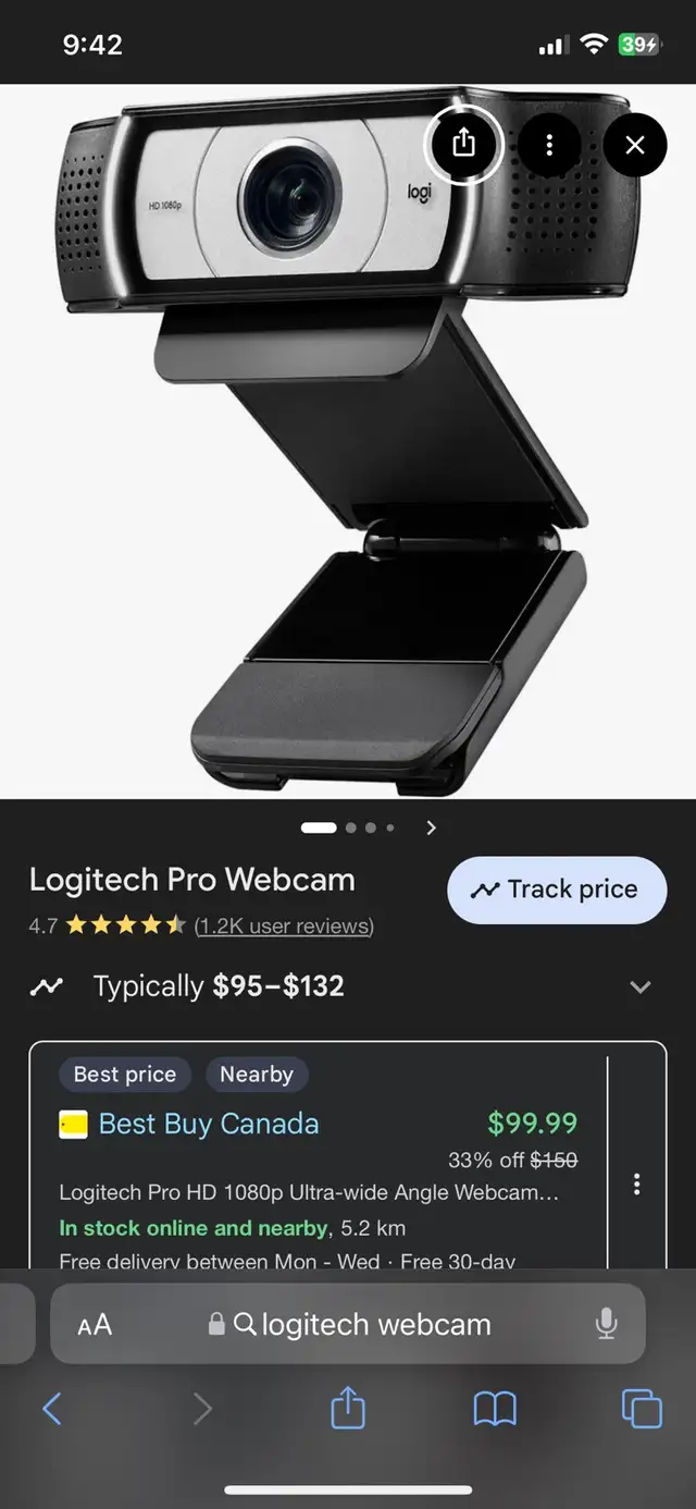 Logitech 1080p Pro Stream Webcam $60 obo - Photo 2
