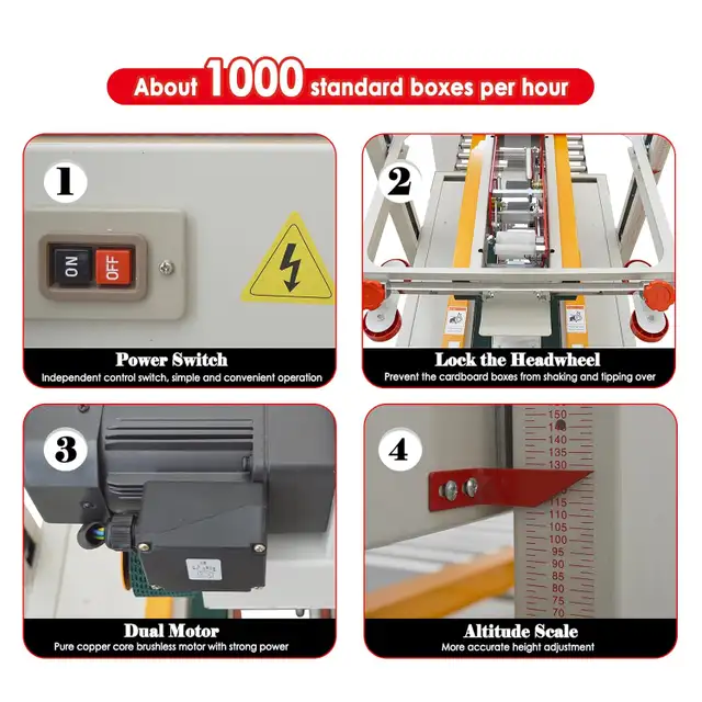 Full Automatic Carton Sealer Belt Tape Sealing Machine 056659 - Photo 9