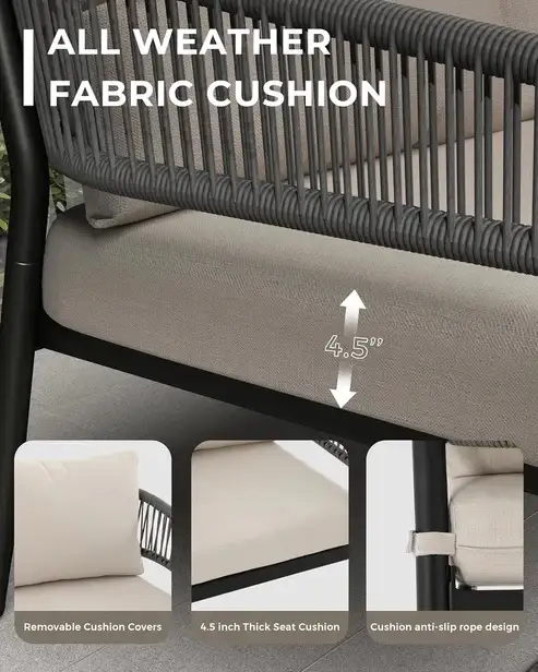 Brand New 4Pcs Patio Furniture Set - 4.5' Thick Cushions $499 - Photo 3