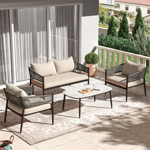Brand New 4Pcs Patio Furniture Set - 4.5' Thick Cushions $499 - Photo 8