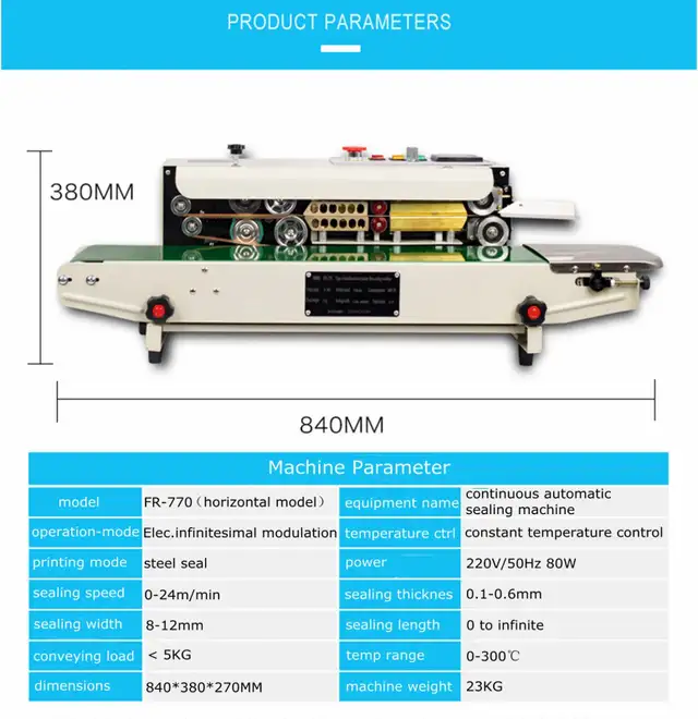 Continuous Band Horizontal Bag Sealer Digital Display 070846 - Photo 4