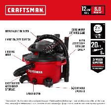 CRAFTSMAN (12 Gallon) 6 HP Wet/Dry
