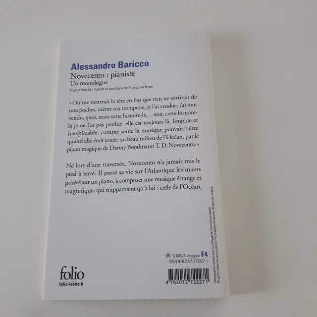LIVRE NEUF ADO NOVECCENTO: PIANISTE DE ALLESSANDRO BARICCO $5.00 - Photo 2