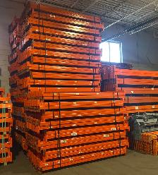 1000's of used 8' x 3' redirack pallet racking beams