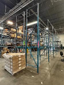 Pallet racking - 12' tall x 42' frames $50 each - 90' beams $12