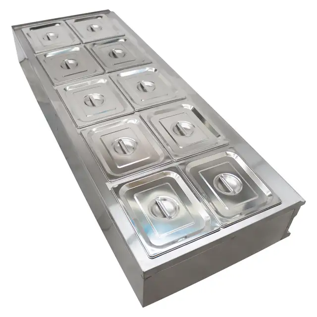10-Pan Food Soup Warmer 110V Canteen Buffet Steam Heater 190916 - Photo 4