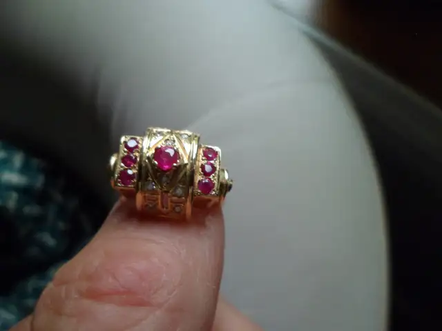 14 kt yellow gold Ruby and Diamond ring - Photo 2